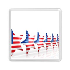 Multiple Us Flag Stars Line Slide Memory Card Reader (square)  by Mariart