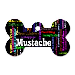 Mustache Dog Tag Bone (one Side) by Mariart