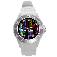 Mustache Round Plastic Sport Watch (l) by Mariart
