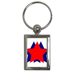 Stars Red Blue Key Chains (rectangle)  by Mariart