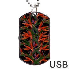 Bird Of Paradise Dog Tag Usb Flash (one Side) by Valentinaart