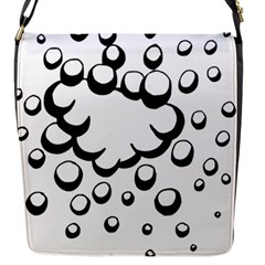 Splash Bubble Black White Polka Circle Flap Messenger Bag (s) by Mariart