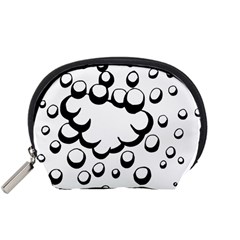 Splash Bubble Black White Polka Circle Accessory Pouches (small)  by Mariart
