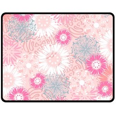 Scrapbook Paper Iridoby Flower Floral Sunflower Rose Fleece Blanket (medium)  by Mariart