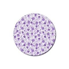 Floral Pattern Rubber Coaster (round)  by ValentinaDesign