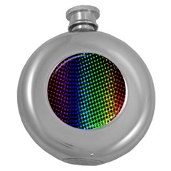 Digitally Created Halftone Dots Abstract Round Hip Flask (5 Oz) by Nexatart