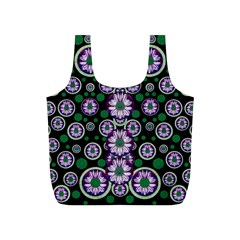 Fantasy Flower Forest  In Peacock Jungle Wood Full Print Recycle Bags (s)  by pepitasart