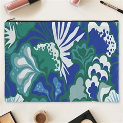 Tropics Leaf Bluegreen Cosmetic Bag (xxxl)  by Mariart