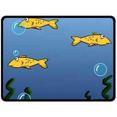 Water Bubbles Fish Seaworld Blue Fleece Blanket (large)  by Mariart