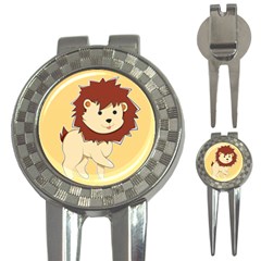 Happy Cartoon Baby Lion 3-in-1 Golf Divots by Catifornia