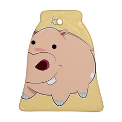 Happy Cartoon Baby Hippo Bell Ornament (two Sides) by Catifornia