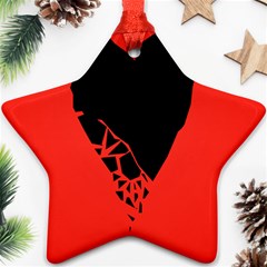 Broken Heart Tease Black Red Ornament (star) by Mariart