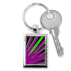 Rays Light Chevron Purple Green Black Key Chains (rectangle)  by Mariart