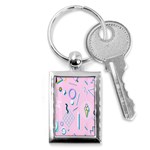 Vintage Unique Graphics Memphis Style Geometric Key Chains (Rectangle)  Front