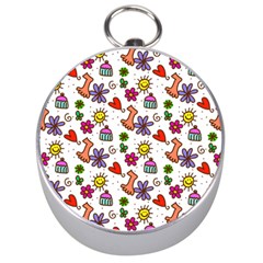 Cute Doodle Wallpaper Pattern Silver Compasses by BangZart