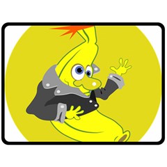 Funny Cartoon Punk Banana Illustration Double Sided Fleece Blanket (large)  by BangZart