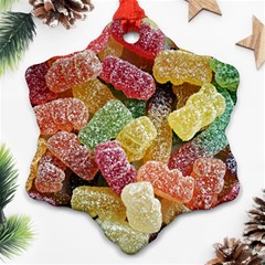 Jelly Beans Candy Sour Sweet Snowflake Ornament (two Sides) by BangZart