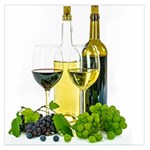White Wine Red Wine The Bottle Large Satin Scarf (Square) Front