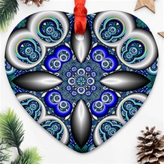 Fractal Cathedral Pattern Mosaic Heart Ornament (two Sides) by BangZart