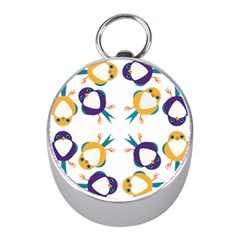 Pattern Circular Birds Mini Silver Compasses by BangZart