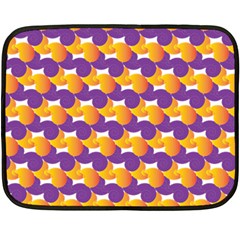Purple And Yellow Abstract Pattern Fleece Blanket (mini) by paulaoliveiradesign