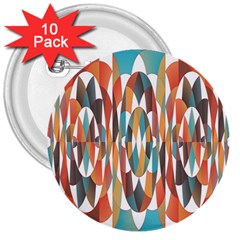 Colorful Geometric Abstract 3  Buttons (10 Pack)  by linceazul