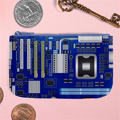 Classic Blue Computer Mainboard Large Coin Purse by BangZart