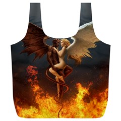 Angels Wings Curious Hell Heaven Full Print Recycle Bags (l)  by BangZart