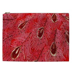 Red Peacock Floral Embroidered Long Qipao Traditional Chinese Cheongsam Mandarin Cosmetic Bag (xxl)  by BangZart