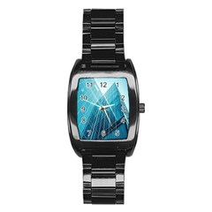 Glass Bulding Stainless Steel Barrel Watch by BangZart