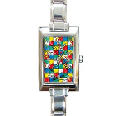 Snakes And Ladders Rectangle Italian Charm Watch by BangZart