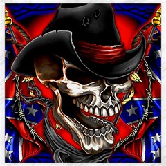 Confederate Flag Usa America United States Csa Civil War Rebel Dixie Military Poster Skull Canvas 12  X 12   by BangZart