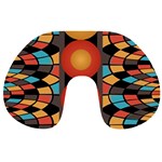 Colorful Geometric Composition Travel Neck Pillows Back