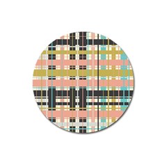Plaid Pattern Magnet 3  (round) by linceazul