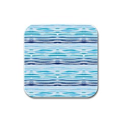 Watercolor Blue Abstract Summer Pattern Rubber Square Coaster (4 Pack)  by TastefulDesigns