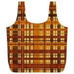 Plaid Pattern Full Print Recycle Bags (L)  Back