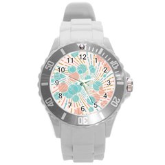 Bubbles Round Plastic Sport Watch (l) by linceazul