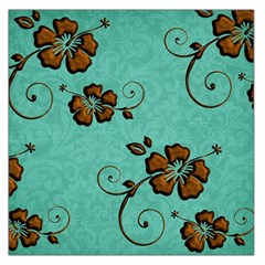 Chocolate Background Floral Pattern Large Satin Scarf (square) by Nexatart