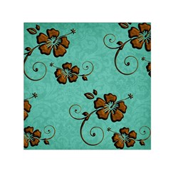 Chocolate Background Floral Pattern Small Satin Scarf (square) by Nexatart
