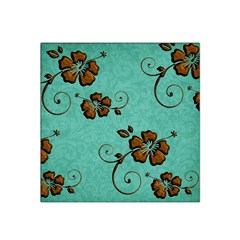 Chocolate Background Floral Pattern Satin Bandana Scarf by Nexatart
