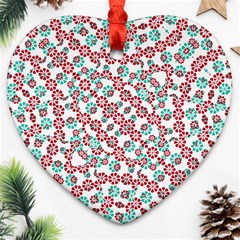 Multicolor Graphic Pattern Heart Ornament (two Sides) by dflcprints