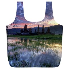 Tamblingan Morning Reflection Tamblingan Lake Bali  Indonesia Full Print Recycle Bags (l)  by Nexatart