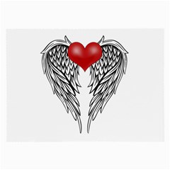 Angel Heart Tattoo Large Glasses Cloth by Valentinaart