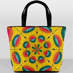 Textured Tropical Mandala Bucket Bags by linceazul