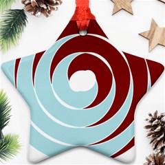 Double Spiral Thick Lines Blue Red Ornament (star) by Mariart