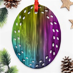Rainbow Bubble Curtains Motion Background Space Ornament (oval Filigree) by Mariart