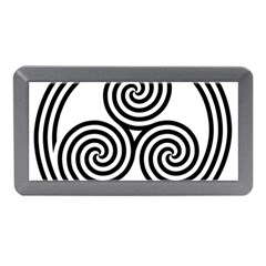 Triple Spiral Triskelion Black Memory Card Reader (mini) by Mariart