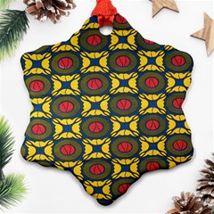African Textiles Patterns Snowflake Ornament (two Sides) by Mariart