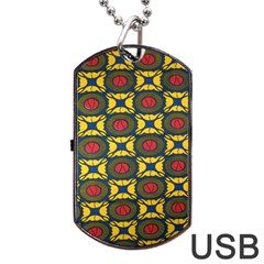 African Textiles Patterns Dog Tag Usb Flash (one Side) by Mariart