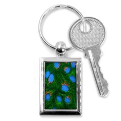 Fluorescence Microscopy Green Blue Key Chains (rectangle)  by Mariart